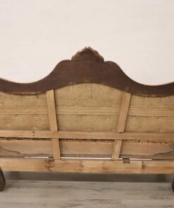 Carved Walnut Antique Settee - Back of Frame - Styylish