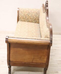 Carved Walnut Antique Settee - Side - Styylish