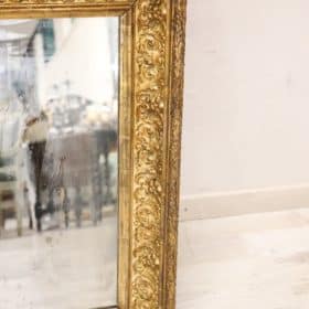 Art Nouveau Wall Mirror with Gilded Wood