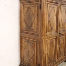 Late 17th Century Louis XIV Solid Walnut Antique Wardrobe