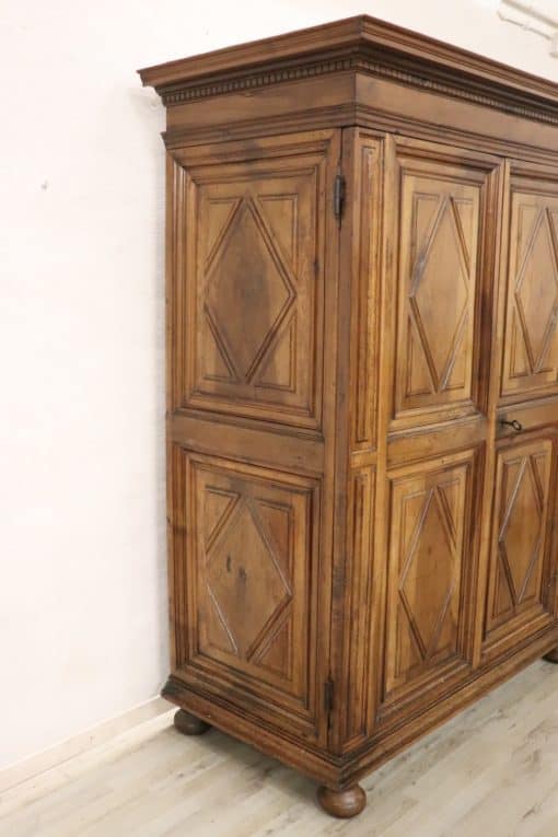 Louis XIV Solid Walnut Wardrobe - Side Detail - Styylish