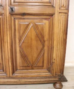 Louis XIV Solid Walnut Wardrobe - Wood Pattern Detail - Styylish
