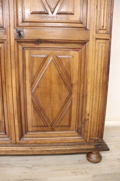 Louis XIV Solid Walnut Wardrobe - Wood Pattern Detail - Styylish