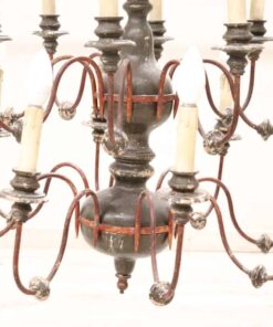 Chandelier in Wood and Iron - Bottom View - Styylish