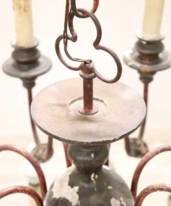 Chandelier in Wood and Iron - Chain Connector Detail - Styylish