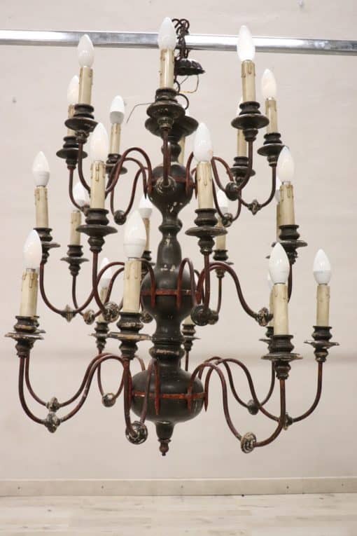 Chandelier in Wood and Iron - Full Profile - Styylish