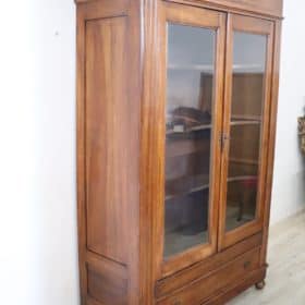 19th Century Solid Walnut Bookcase or Vitrine