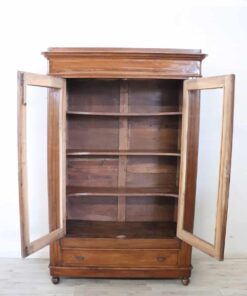 Solid Walnut Bookcase - Doors Opened - Styylish