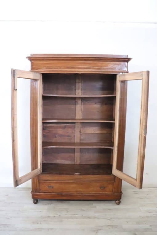 Solid Walnut Bookcase - Doors Opened - Styylish