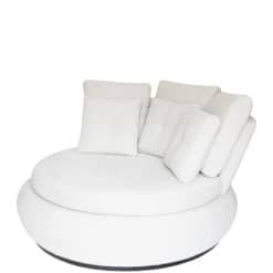 Moon XL Armchair - Chair with White Fabric - Styylish