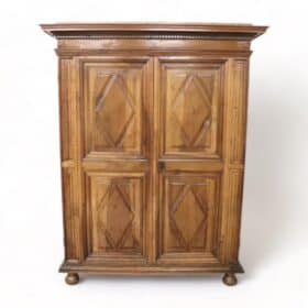 Late 17th Century Louis XIV Solid Walnut Antique Wardrobe