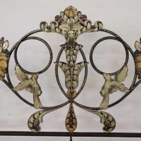 Early 19th Century France Antique Iron Bed Frame with Hand Paintings