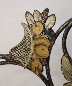 Antique Iron Bed Frame - Floral Paint Detail - Styylish