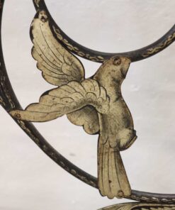 Antique Iron Bed Frame - Bird Paint Detail - Styylish