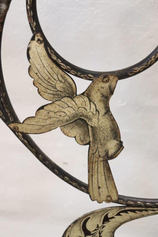 Antique Iron Bed Frame - Bird Paint Detail - Styylish