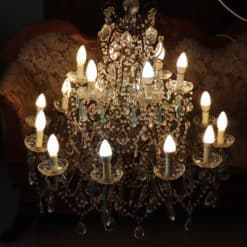 Bronze and Crystal Chandelier - With Lights On - Styylish