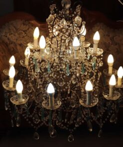 Bronze and Crystal Chandelier - With Lights On - Styylish