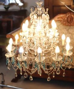 Bronze and Crystal Chandelier - With Lights On View - Styylish