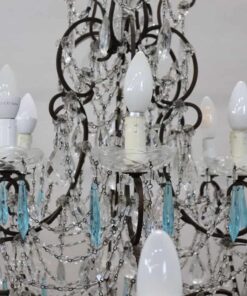 Bronze and Crystal Chandelier - Glass Detail - Styylish