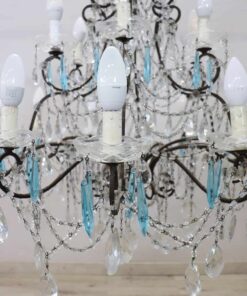 Bronze and Crystal Chandelier - Glass Droplet Detail - Styylish