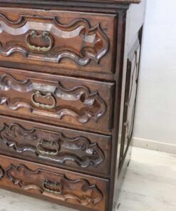 Carved Walnut Antique Commode - Side Detail - Styylish