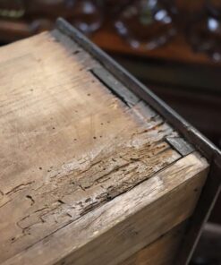 Carved Walnut Antique Commode - Drawer Edge - Styylish