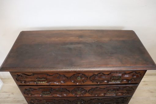 Carved Walnut Antique Commode - Top - Styylish