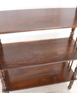 Turned Oak Wood Étagère - Bottom Shelves - Styylish