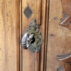 Carved Walnut Antique Kneeler - Lock and Key Detail - Styylish