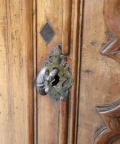 Carved Walnut Antique Kneeler - Lock and Key Detail - Styylish
