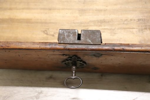 Carved Walnut Antique Kneeler - Bottom Compartment Key and Lock Detail - Styylish