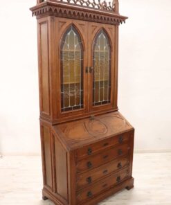 Gothic Style Solid Oak Cabinet - Side Profile - Styylish
