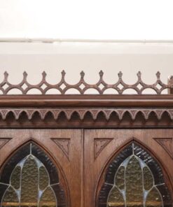 Gothic Style Solid Oak Cabinet - Top Detail - Styylish