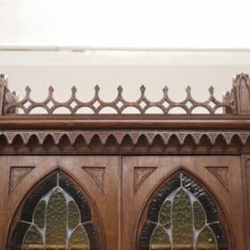 Early 20th Century Italian Gothic Style Solid Oak Cabinet