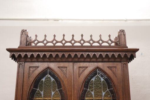 Gothic Style Solid Oak Cabinet - Top Detail - Styylish