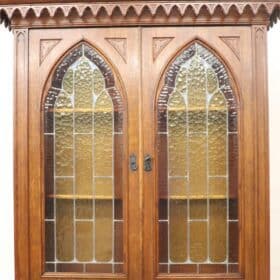 Early 20th Century Italian Gothic Style Solid Oak Cabinet