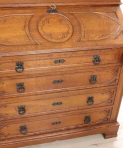 Gothic Style Solid Oak Cabinet - Drawer Panel Detail - Styylish