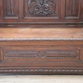 Antique 19th Century Renaissance Style Carved Walnut Bench