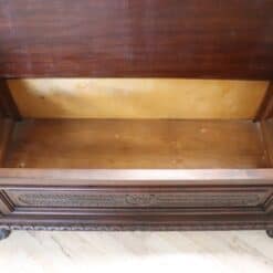 Carved Walnut Bench - Interior Compartment Detail - Styylish