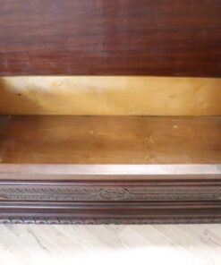 Carved Walnut Bench - Interior Compartment Detail - Styylish