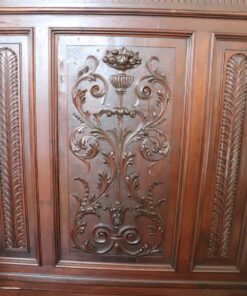 Carved Walnut Bench - Carved Wood Detail - Styylish