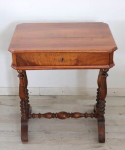 Walnut Antique Side Table - Full Profile - Styylish