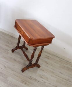 Walnut Antique Side Table - Side Profile - Styylish
