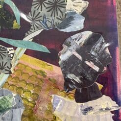 Collage Painting by Mara Wagner- detail view of flowers- Styylish