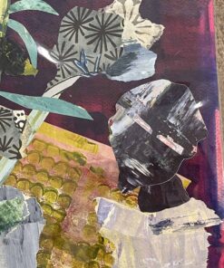 Collage Painting by Mara Wagner- detail view of flowers- Styylish