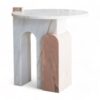 Marble side table- white&pink- Styylish