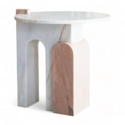 Marble side table- white&pink- Styylish