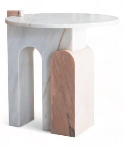 Marble side table- white&pink- Styylish