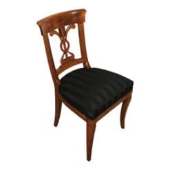 Set of six Biedermeier walnut chairs- Three-quarter view- Styylish