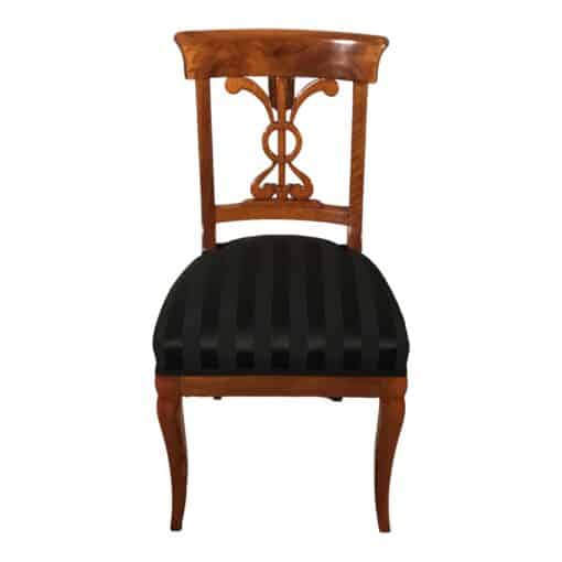 Set of six Biedermeier walnut chairs- front view- Styylish